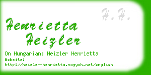 henrietta heizler business card